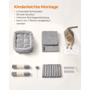 FEANDREA Kratzbaum 74 Cm Hellgrau 5 FEANDREA Kratzbaum 74 Cm Hellgrau – Bild 5