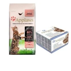 Applaws Adult Mischfütterung Applaws Adult Huhn Mit Lachs 2kg + Multipack Adult 12x70g Fischauswahl