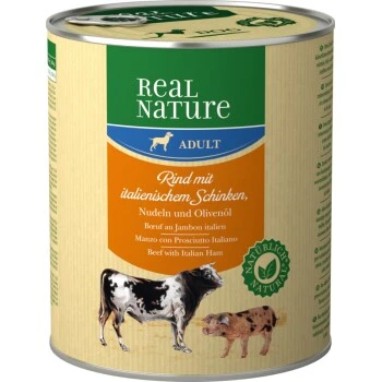 REAL NATURE Adult Rind Mit Ital. Schinken 6x800 G 1 REAL NATURE Adult Rind Mit Ital. Schinken 6x800 G